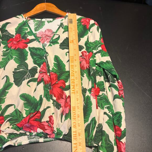 Whisper Women's Size XL Tropical Faux Wrap Top Rayon Resortwear Vacation - Picture 4 of 8